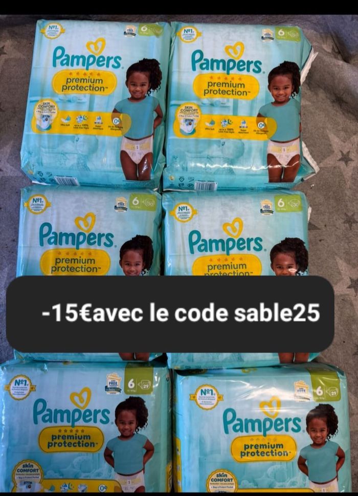 Six pack de couches Pampers taille 6 preuim