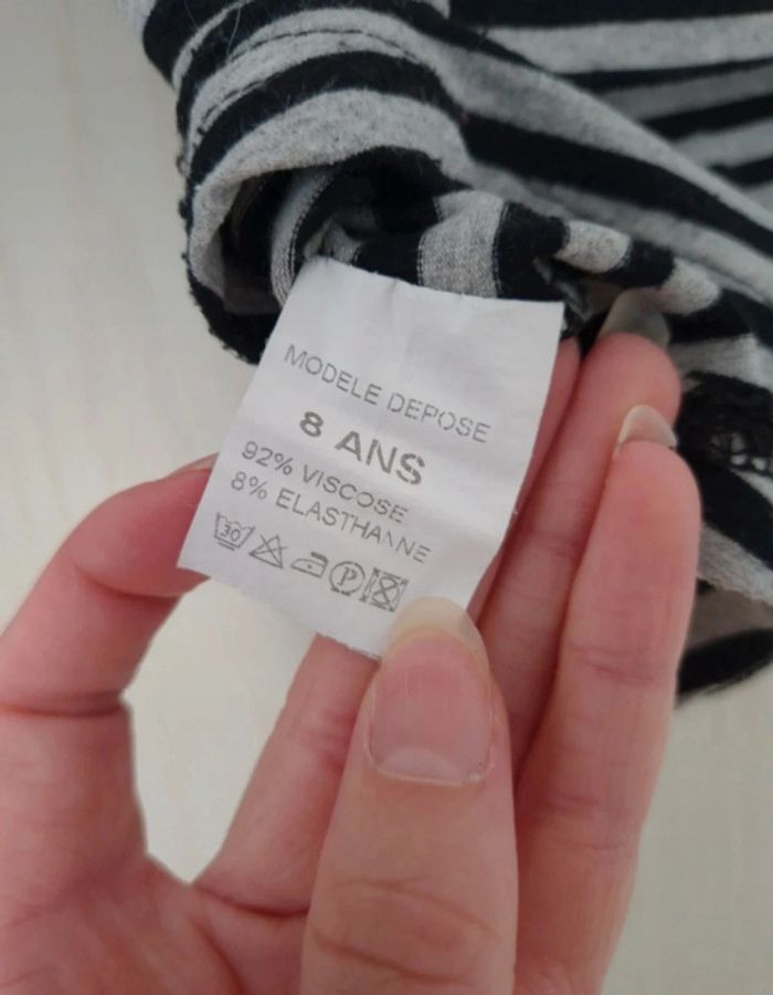 Haut a manche longue noir et gris fille 8 ans Teen's moving - photo numéro 5