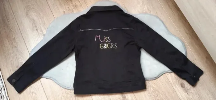 Veste en jeans orchestra noire "miss grigris" 8 ans état neuve - photo numéro 2