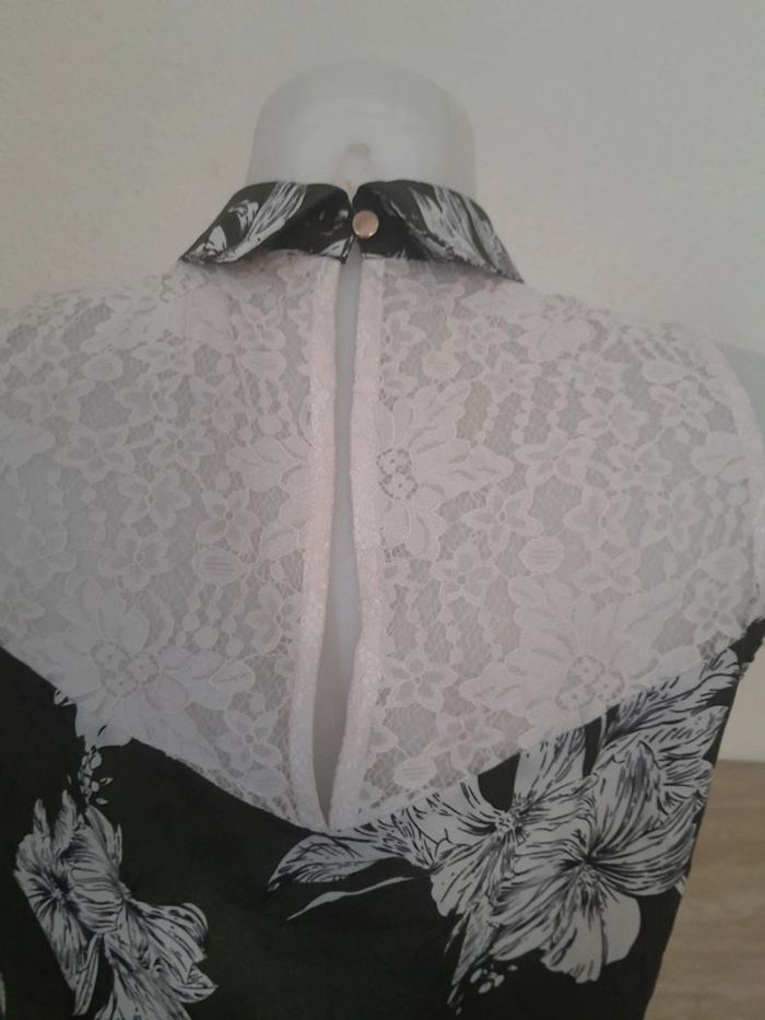 Blouse sans manches col chemise💫dentelle 💫Taille 36 - photo numéro 3