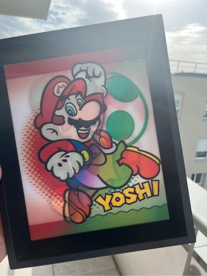Tableau Cadre Mario Yoshi Nintendo Tableau 3D animé - photo numéro 2