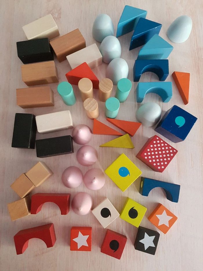 Kubix blocs de construction en bois Janod et petit train - photo numéro 2