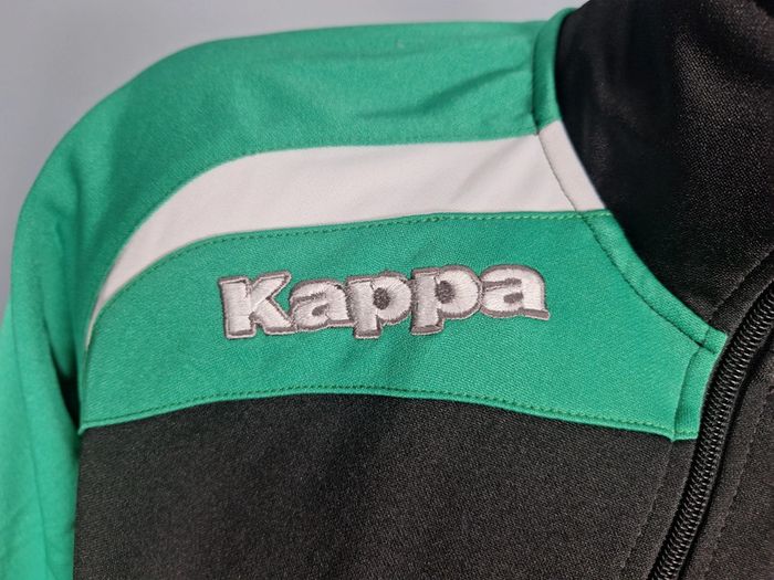 veste quart de zip kappa vintage/ homme - taille S / noir et vert - brodé (454) - photo numéro 3