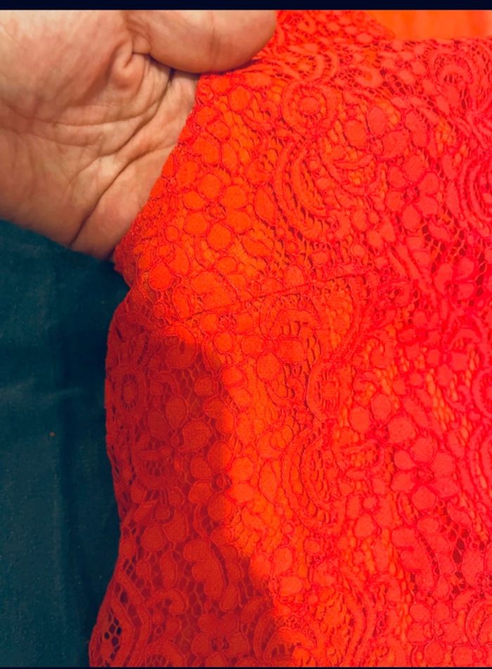 Robe d’été  corail en dentelle Manoukian taille 3 - photo numéro 4