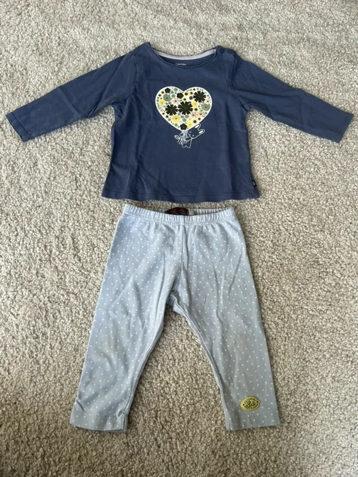 Lot : tenue complète pour la demie saison (haut et bas)- 12 mois - Catimini et Obaibi