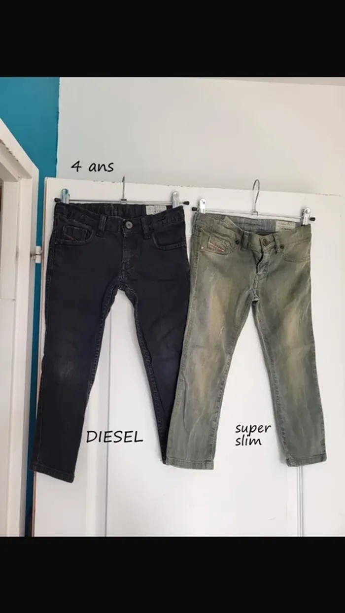 Lot 2 jeans super slim Diesel 4 ans