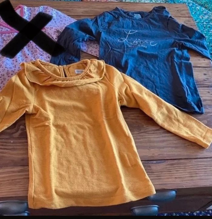 Lot filles 2 hauts manches longues