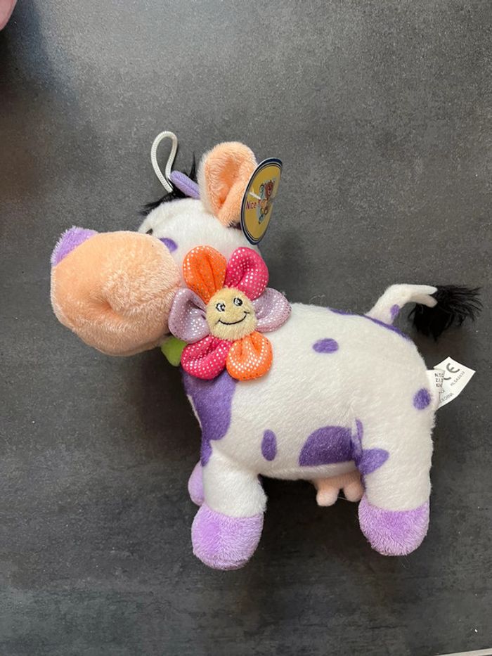 Peluche Vache Mauve