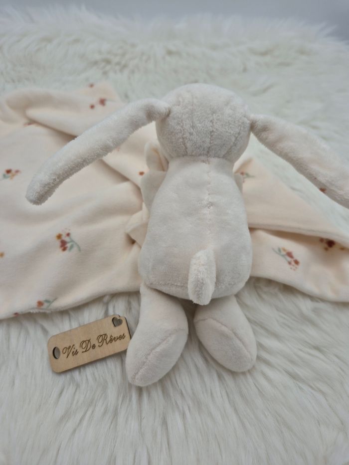 Doudou mouchoir Lapin Écru Fleurs Primark - photo numéro 3