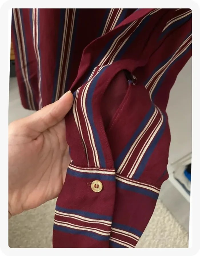 Robe chemise rayée bordeaux Mango - photo numéro 3