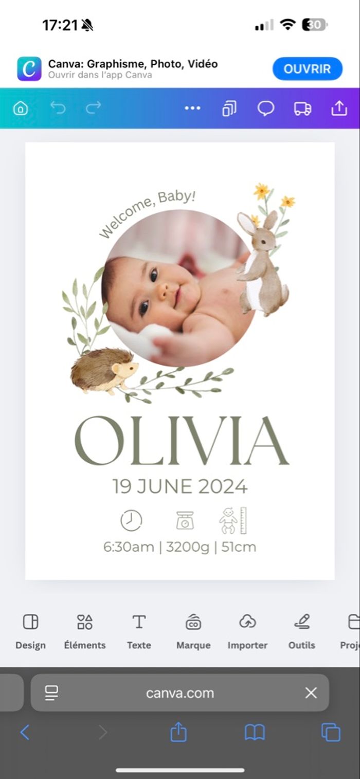 Naissance cadeau tableau - photo numéro 3