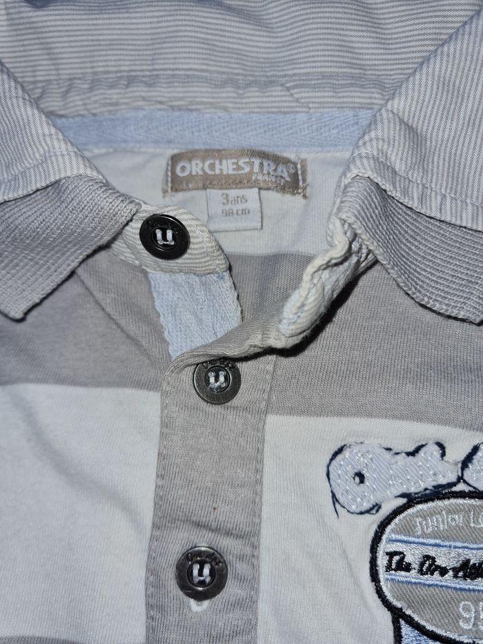 t-shirt chemise rayures polo garçon 3 ans - photo numéro 7