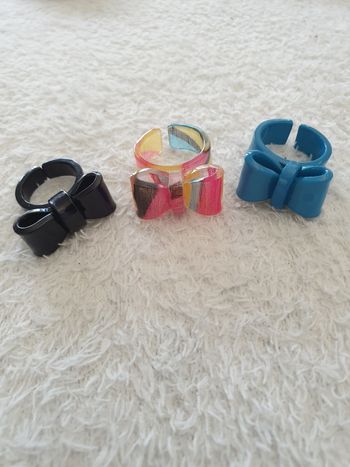 Lot de 3 bagues nœud neuves