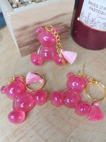 Porte clé ourson rose