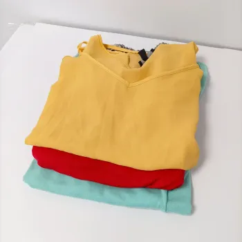 Lot 3 tops femme été taille L – Primark, Phildar, rouge perlé, coloris vifs LOOT07