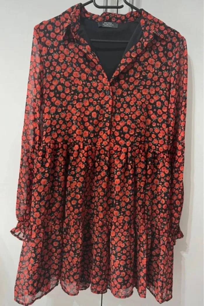 Robe bershka fleurie rouge