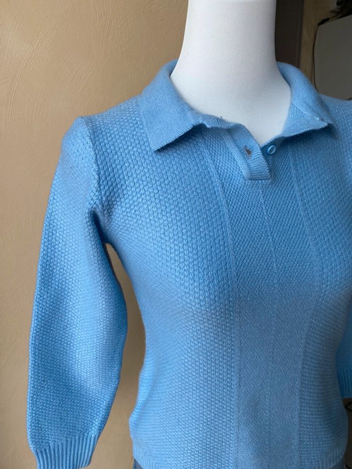 Pull bleu ciel vintage XS - photo numéro 2