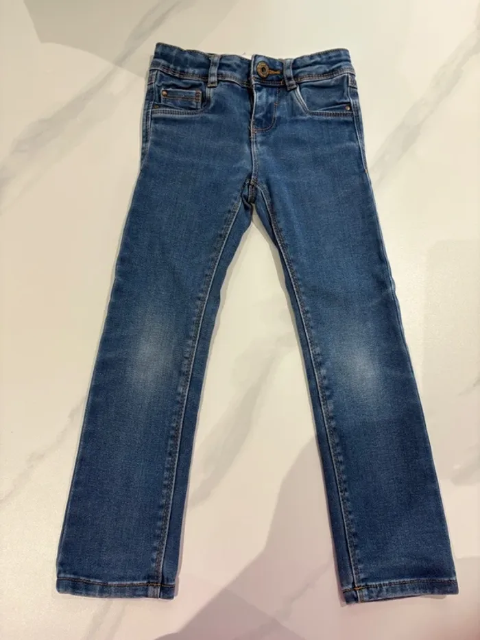 Jeans bleu fille 4 ans réglable Okaïdi