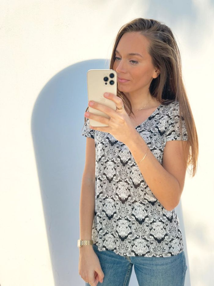 Tee shirt manches courtes à motifs Naf Naf - photo numéro 6