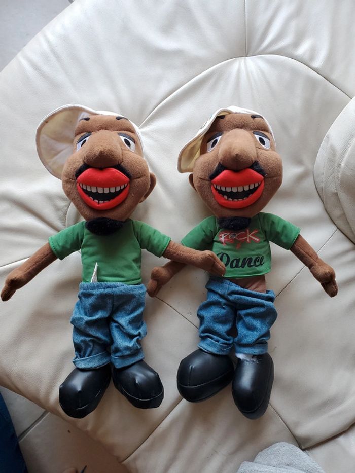 2 peluches rock dance vintage