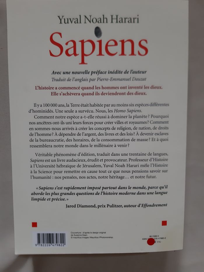 livre broché - Sapiens : Une brève histoire de l'humanité - Yuval Noah Harari - photo numéro 2