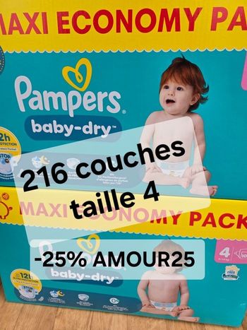 Lot de 2 maxi cartons pampers taille 4