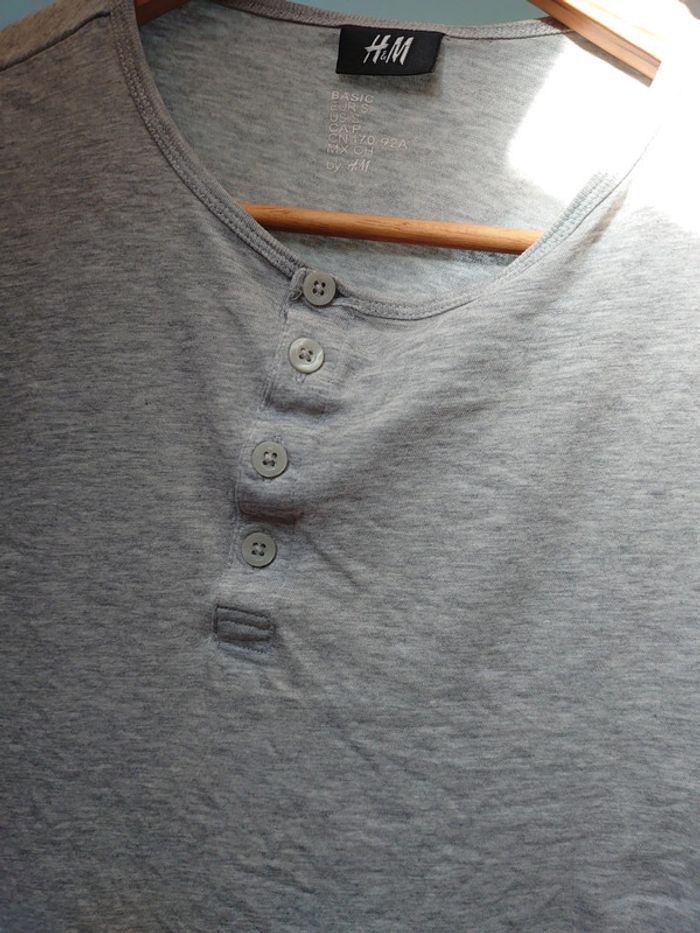 T-shirt gris longues manches homme taille s - photo numéro 2