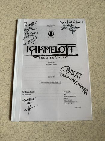 Dossier de presse Kaamelott Premier Volet dédicacé