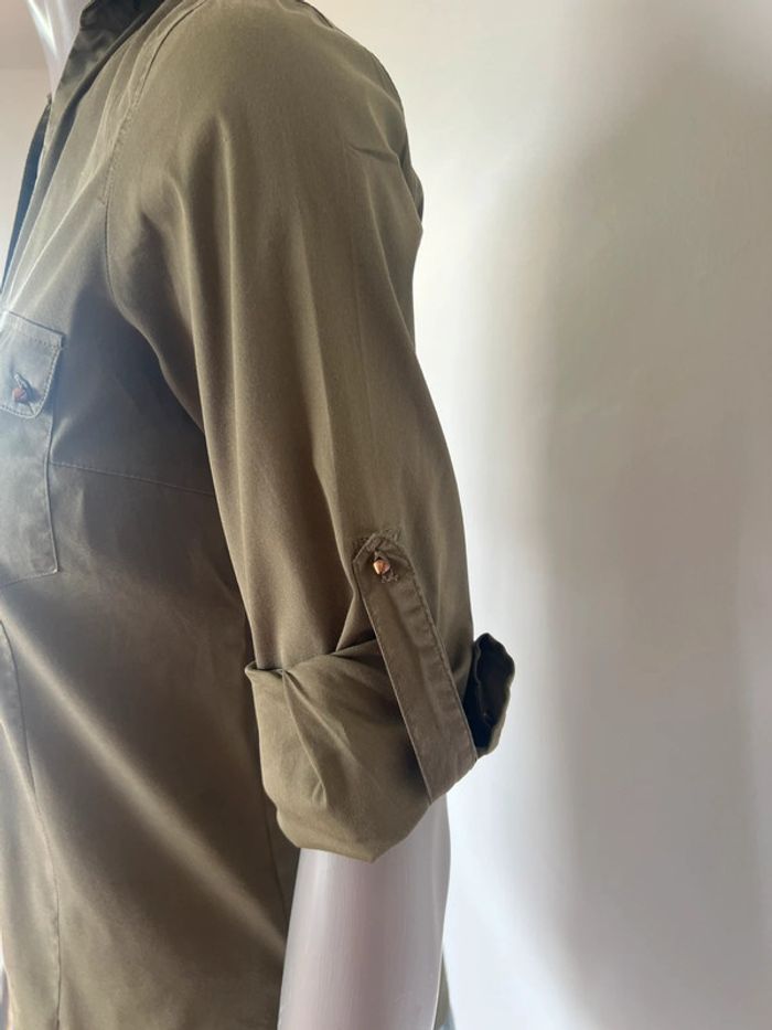 Chemise kaki manches 3/4 Zara - Taille S - photo numéro 5