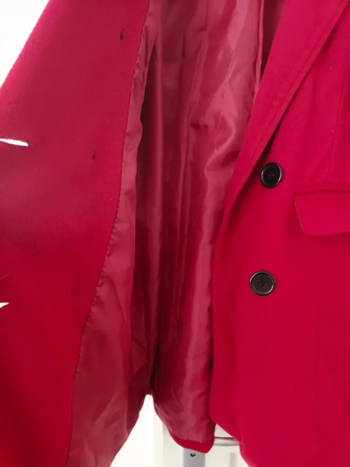 Manteau droit rouge bordeaux 38/40 - photo numéro 7