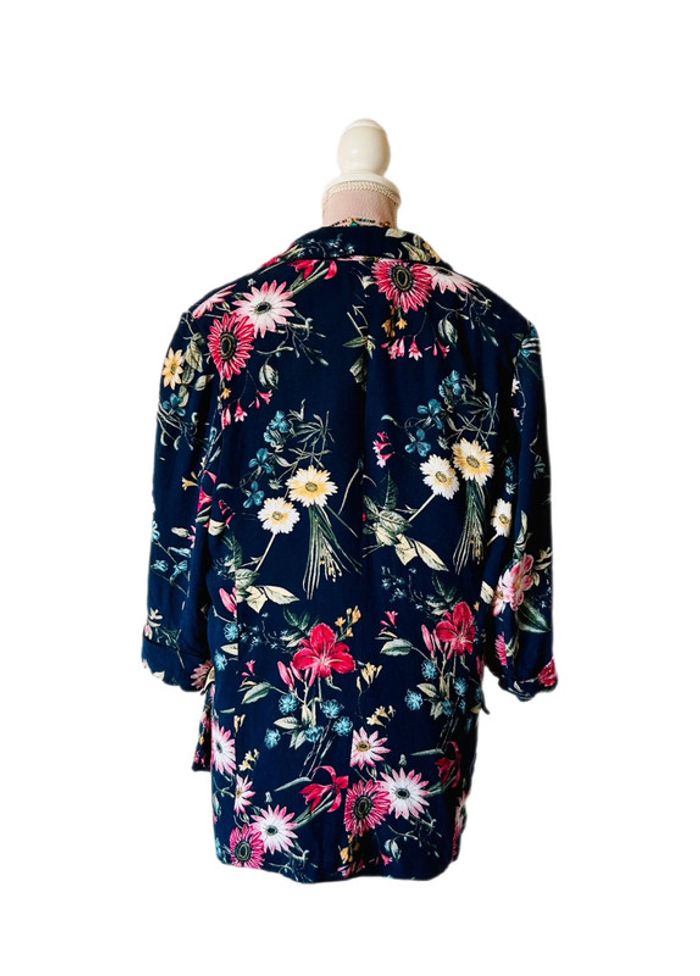 💙Joli blazer bohème marine fleuri multicolore🌸navy multicolored floral boho blazer💙 - photo numéro 4