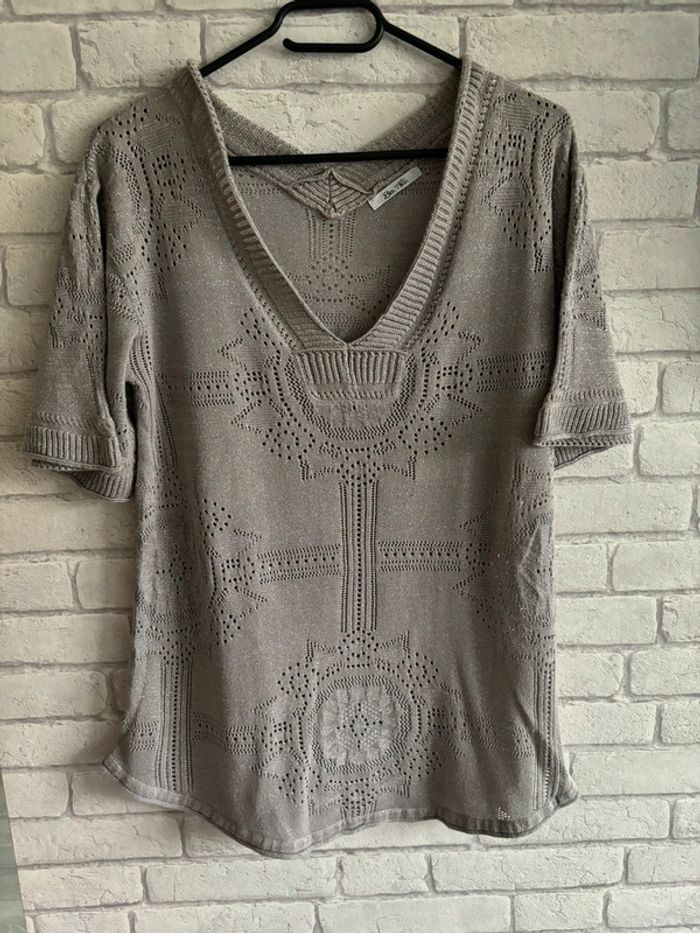 Pull fin manches courtes Bel Air taille 2 (38/40)