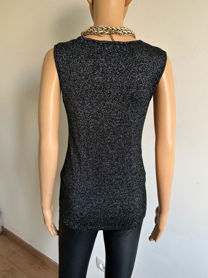 Haut argenté pailleté sans manches Molly Bracken taille unique jamais porté - photo numéro 7