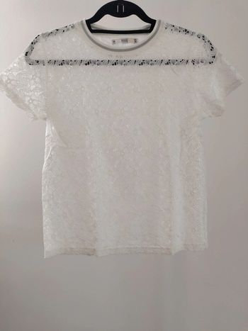 House t-shirt dentelle blanc M