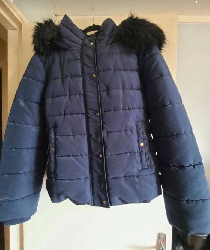 Doudoune courte bleue femme