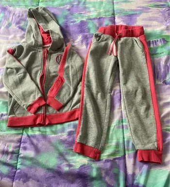 Ensemble training girls rose/ gris 3-4 ans