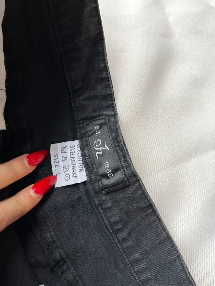 Jean y2k noir/gris à poches et sangles taille basse jambes amples années 90 2000 taille S 👖 - photo numéro 11
