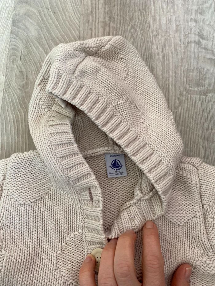 Pull à capuche mixte 12 mois - photo numéro 2