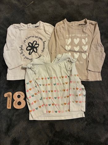 Lot tee shirt à manches Fille