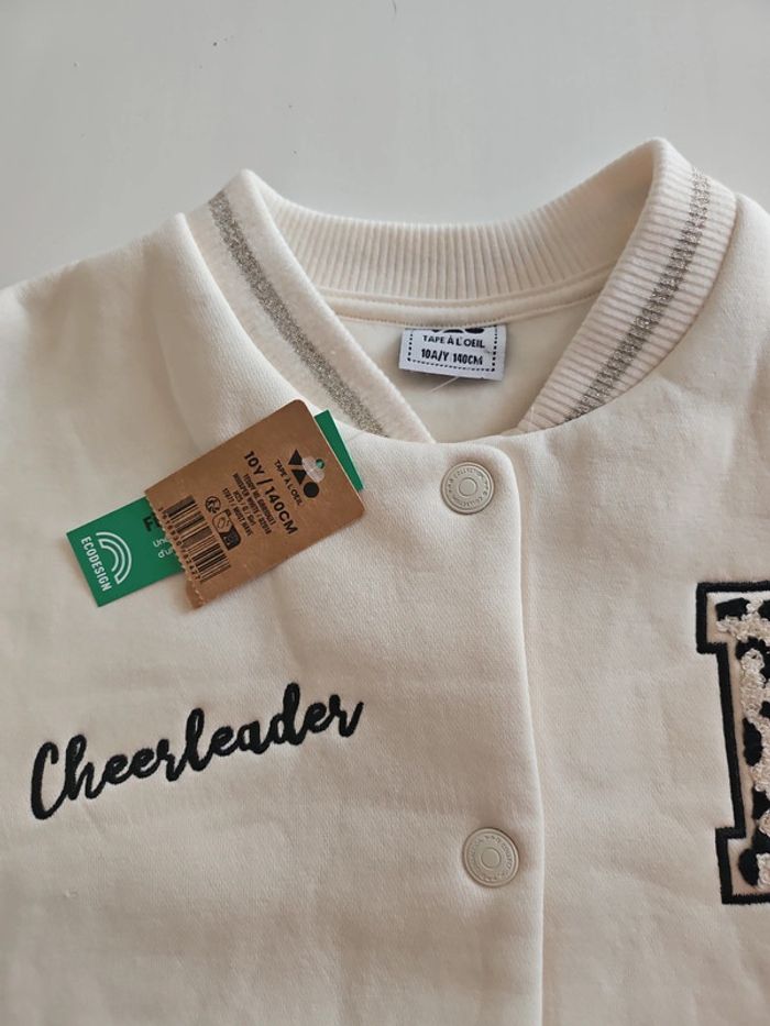 Veste Tape à l'oeil teddy fille écrue avec broderie léopard - photo numéro 3