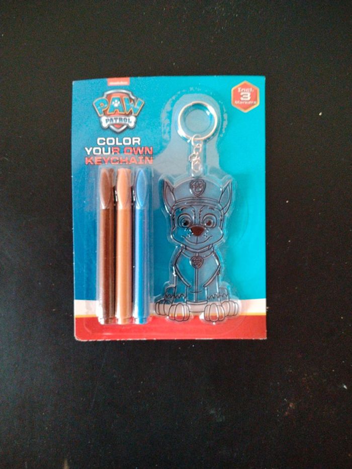 Porte clé à colorier Pat Patrouille