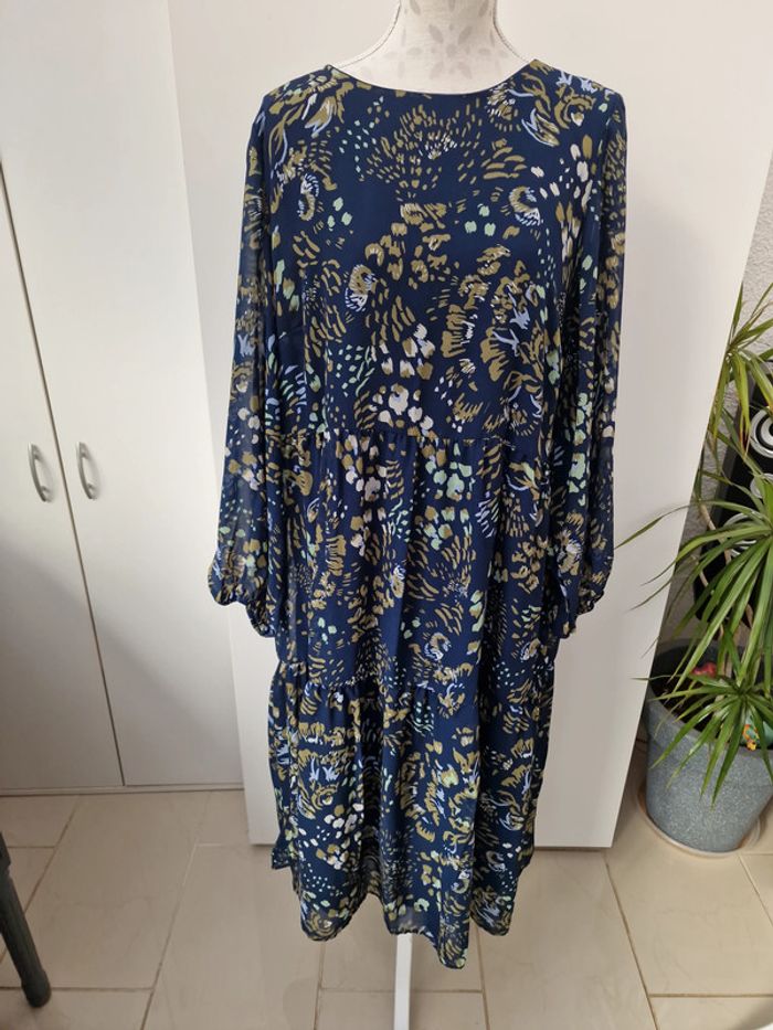 Robe Bleu Marine Imprimé Florale