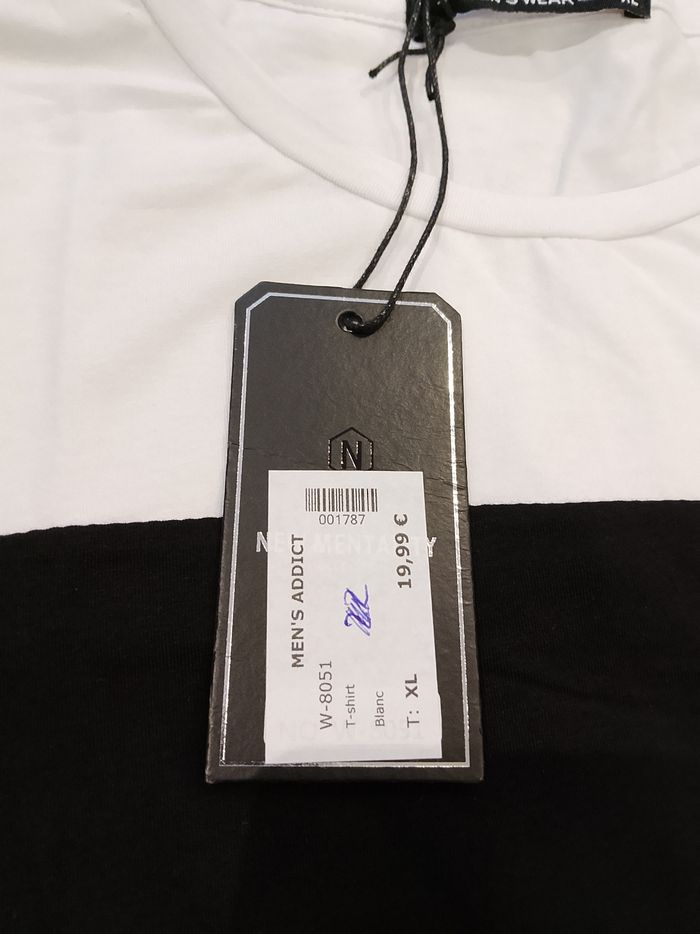 T-shirt manches courtes blanc pour homme L New Mentality - photo numéro 3