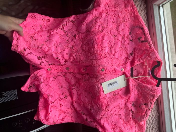 Chemise fleuri rose peps en dentelle TU - photo numéro 2