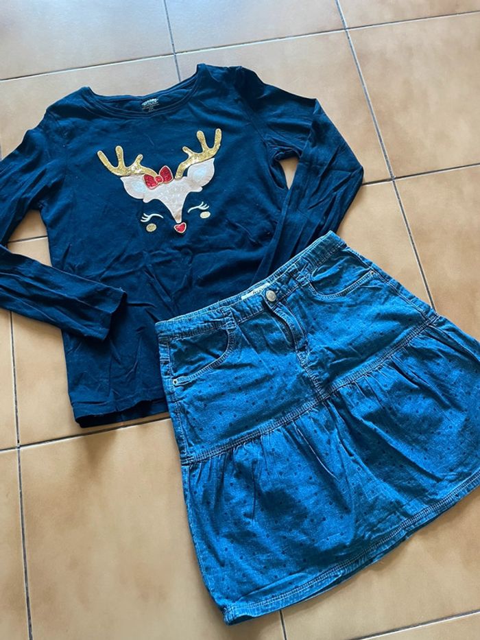 Ensemble fille jupe + t shirt 12 ans - photo numéro 2