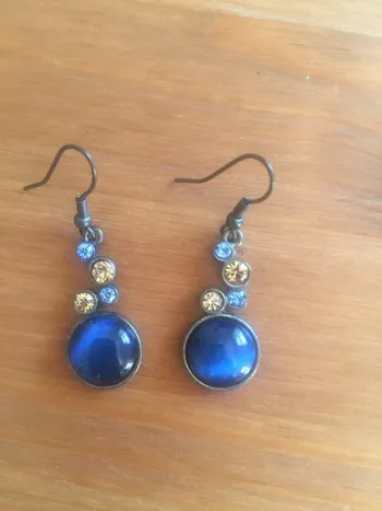 Boucles d oreilles fantaisie bleues