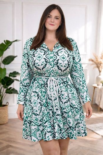 Robe chemise bohème verte et blanche Femme taille 54 marque Missguided 💍