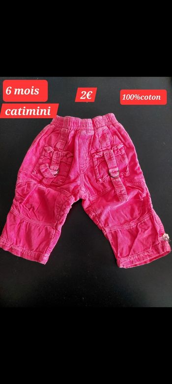 Pantalon rose fille 6mois 