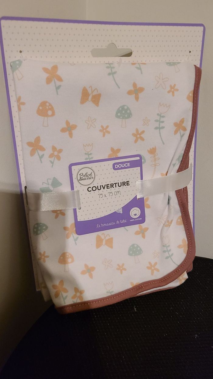 bébé douceur couverture douce coton 75x75 cm