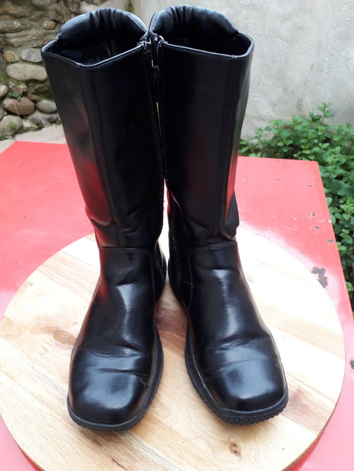 Bottes cuir PU marron - photo numéro 2